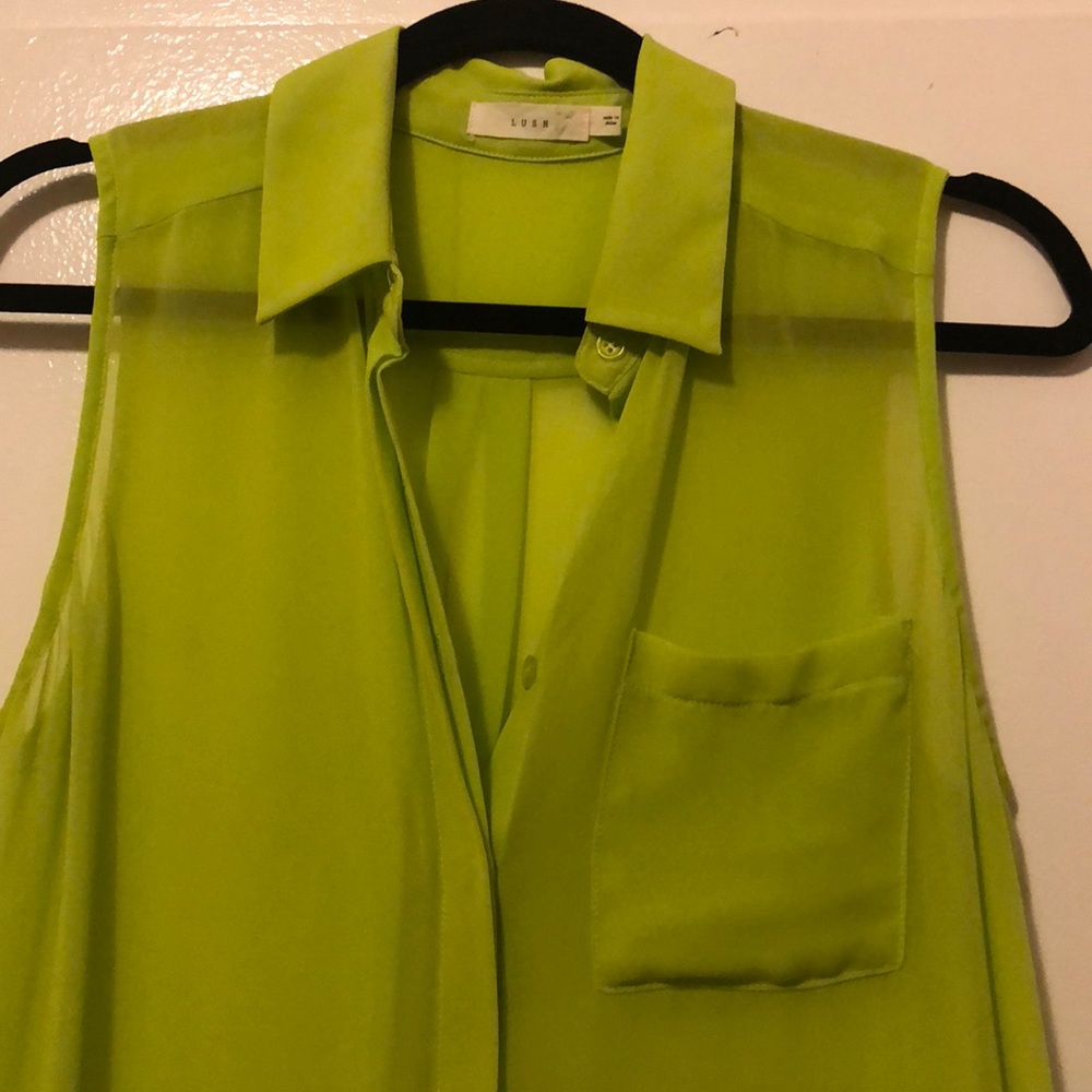 Lime Green Button Down Tunic - image 2